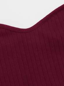 SHEIN Privé Body de tirantes tejido de canalé - Burdeos - Ver 6