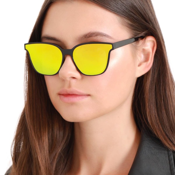 

Slim Acrylic Wayfarer Style Sunglasses, Yellow neon