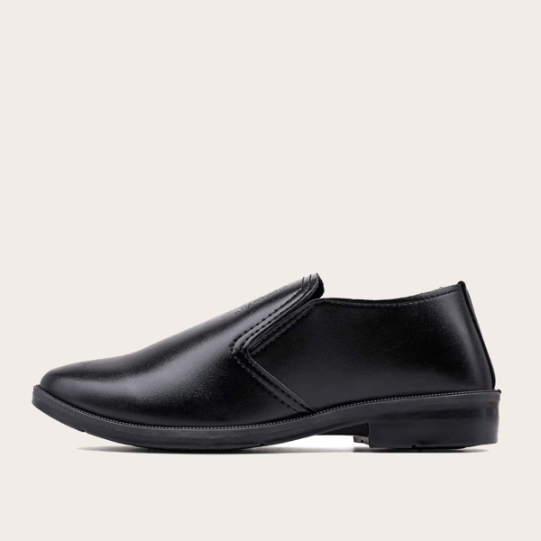 

Men Letter Embossed Slip On Loafers, Black