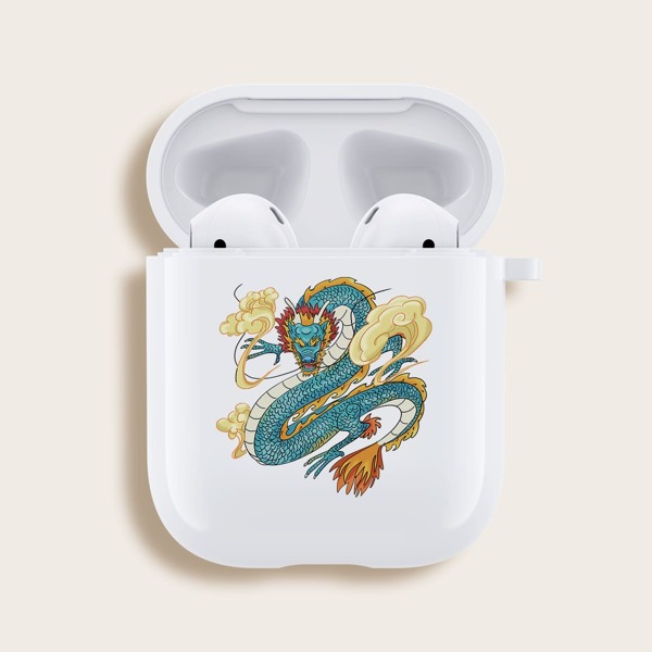 

Чехол для Airpods с китайским драконом, Белый