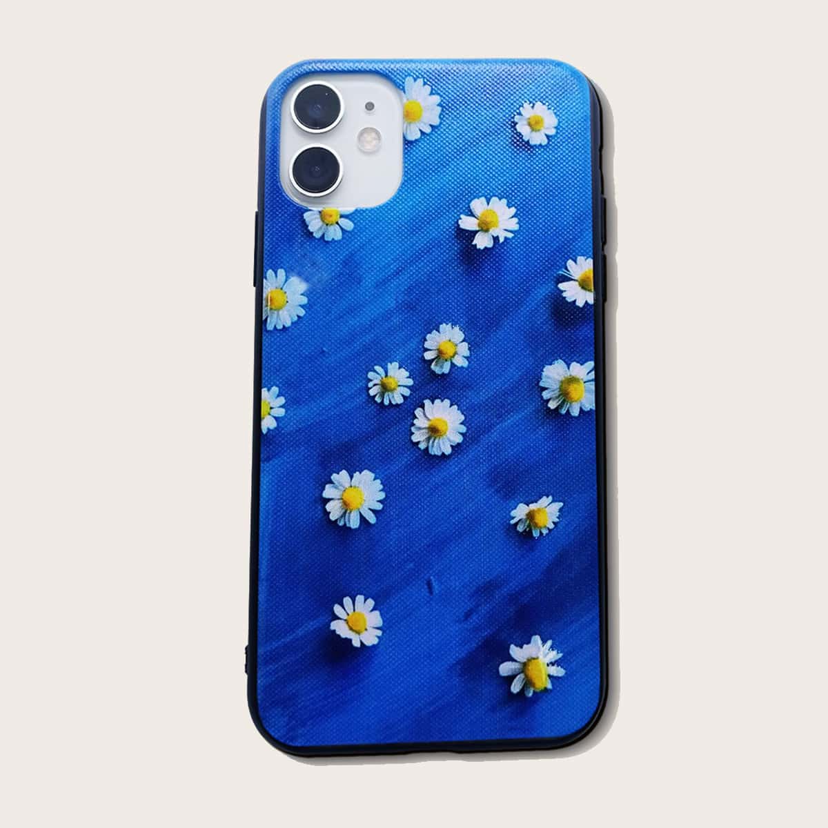

Daisy Pattern iPhone Case, Blue