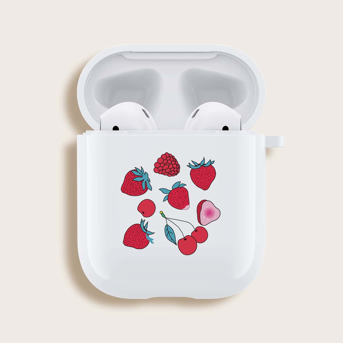 

Cherry & Strawberry Airpods Case, White