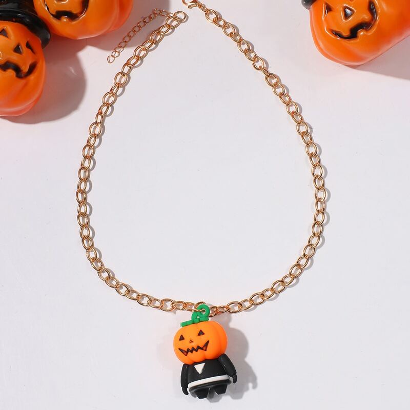 

Halloween Pumpkin Pendant Necklace, Multicolor