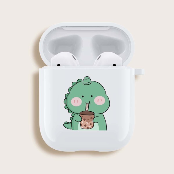 

Чехол для Airpods с рисунком динозавра, Белый