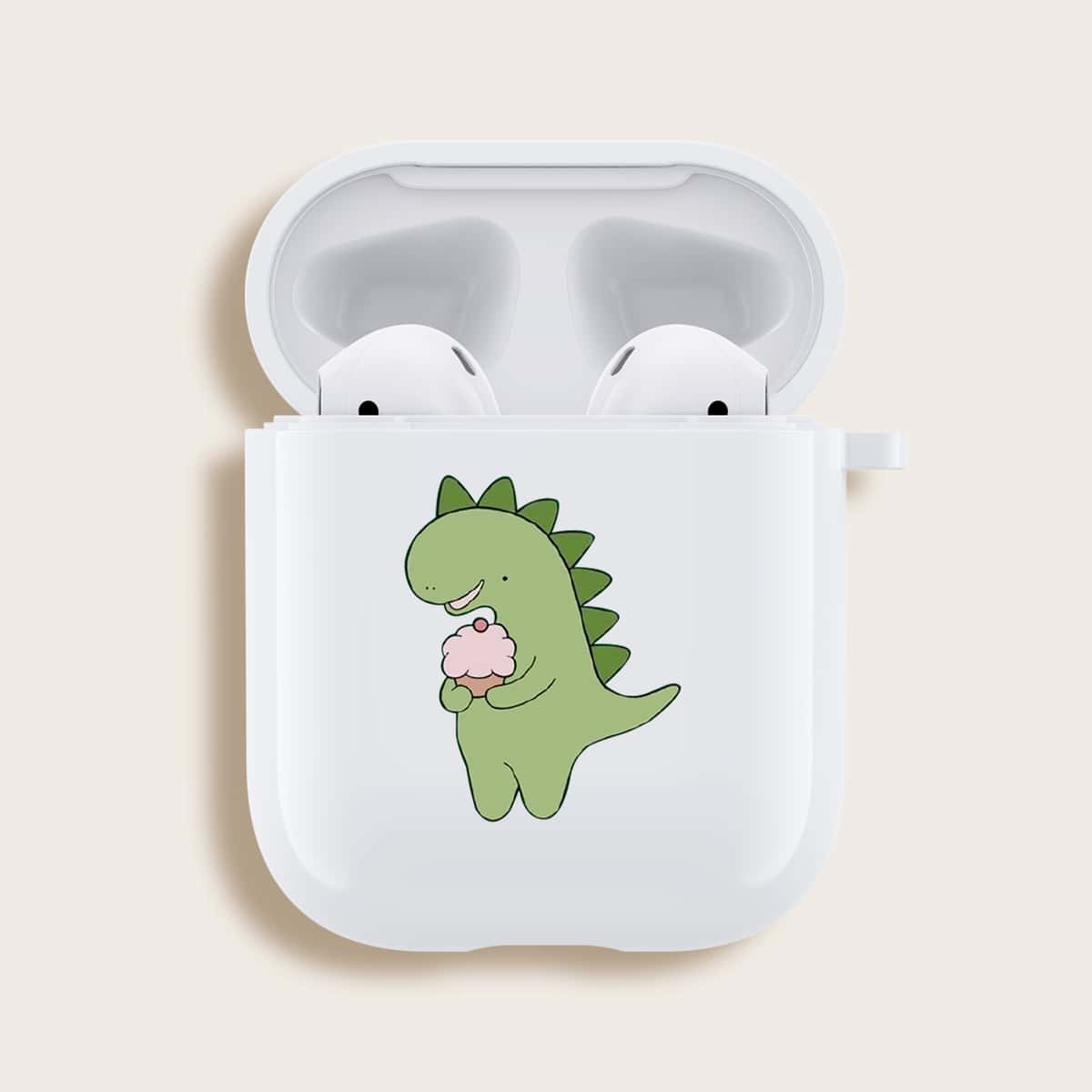

Dinosaur Pattern Airpods Case, White