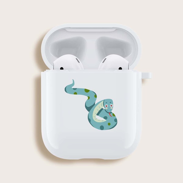 

Чехол для Airpods с рисунком змеи, Белый