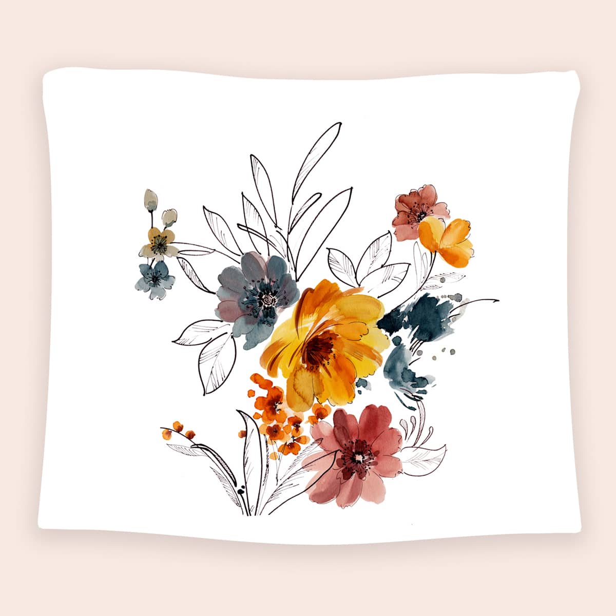 

Floral Pattern Tapestry, White