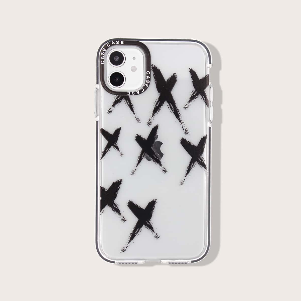 

Cross Pattern Clear iPhone Case, Multicolor