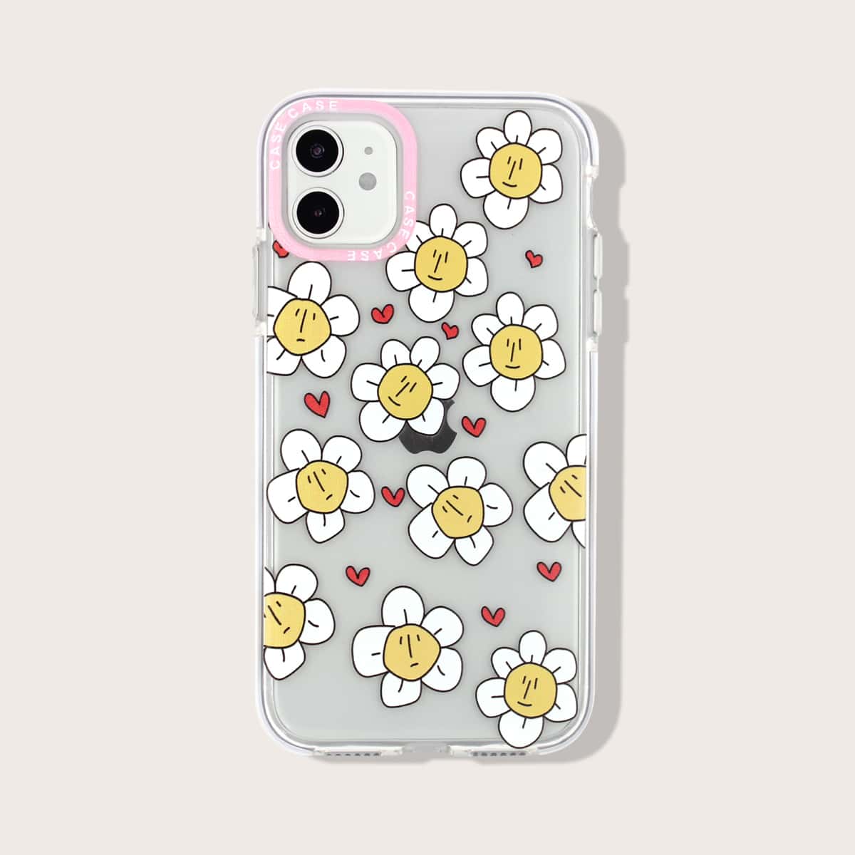 

Flower Print Clear iPhone Case, Multicolor