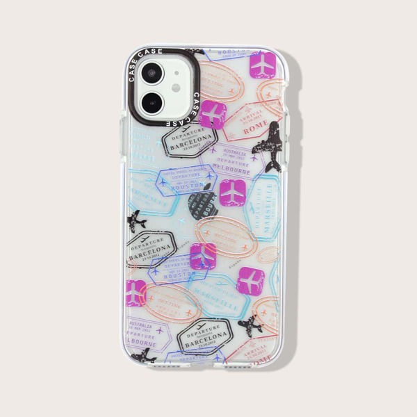 

Прозрачный чехол для iPhone с рисунком, Многоцветный