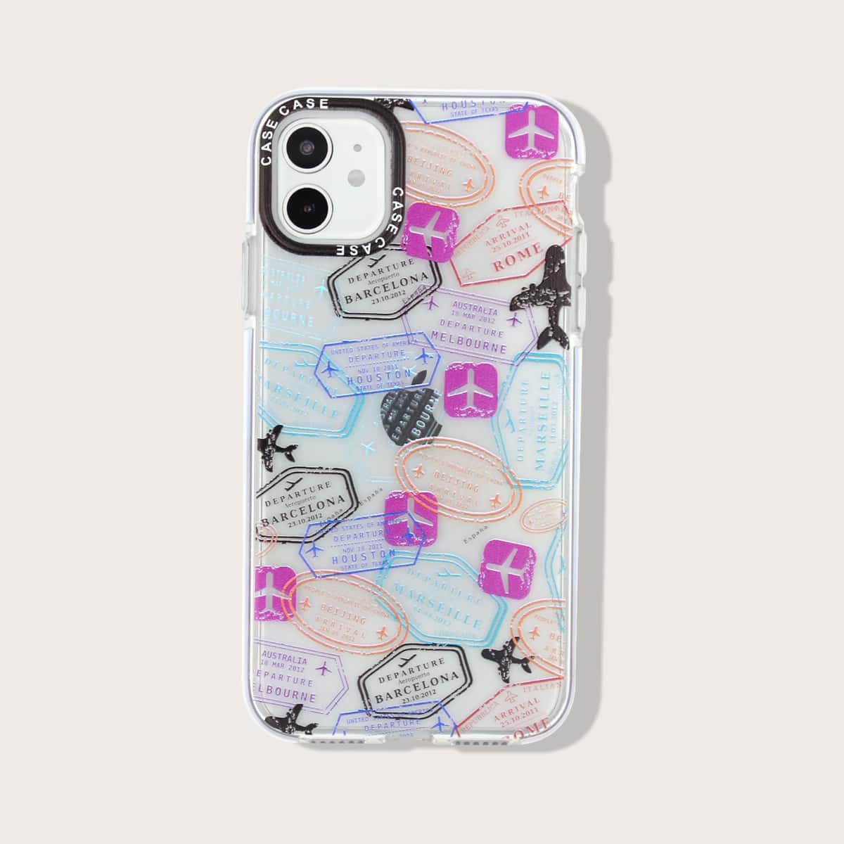 

Graphic Clear iPhone Case, Multicolor