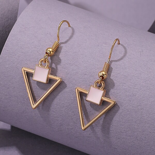 

Geometric Drop Earrings, Multicolor
