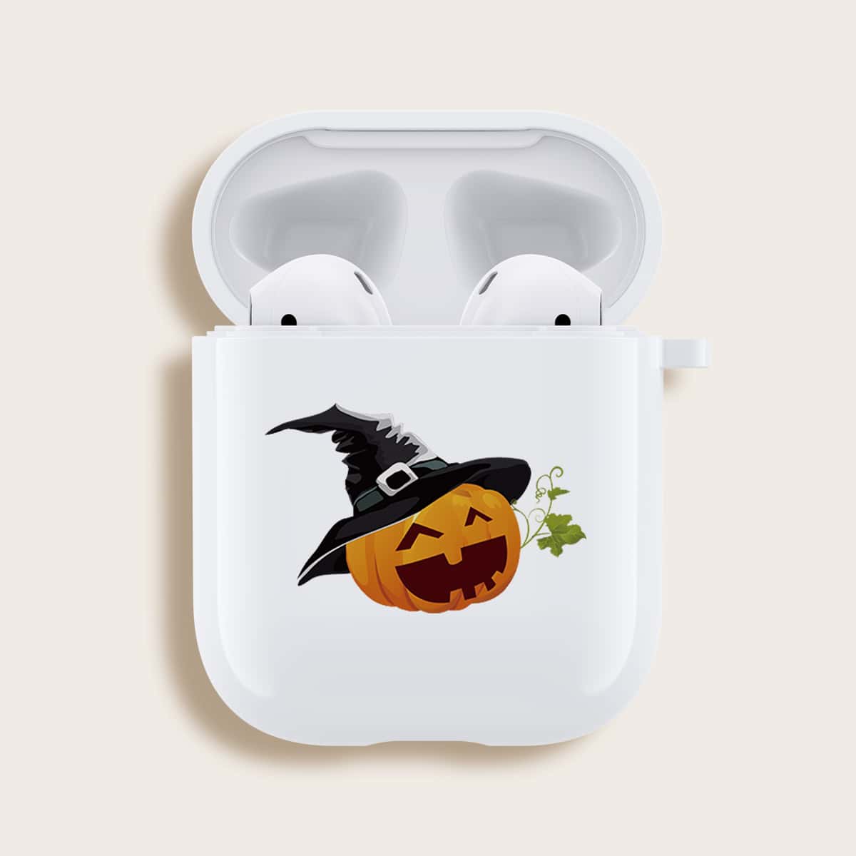 

Halloween Pumpkin Airpods Case, White