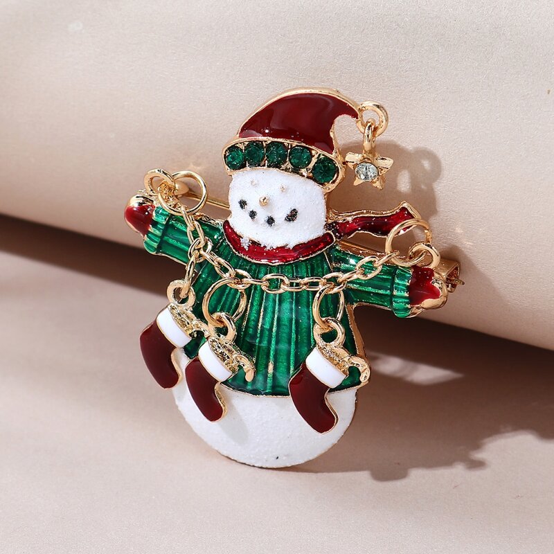 

Christmas Snowman Design Brooch, Multicolor