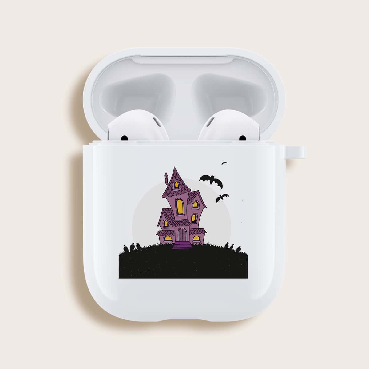 

Halloween Castle Airpods Case, White