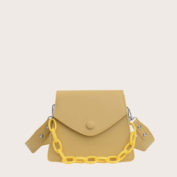 

Girls Minimalist Flap Shoulder Bag, Yellow