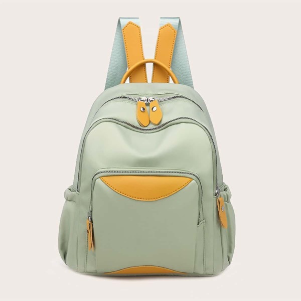 

Two Tone Pocket Front Backpack, Green