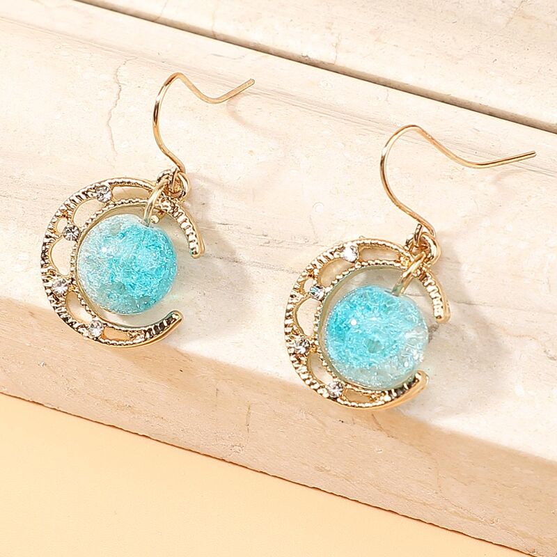

Moon Drop Earrings, Gold