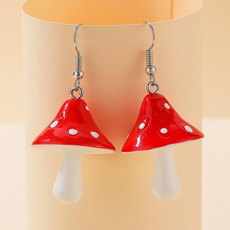 

Mushroom Drop Earrings, Multicolor