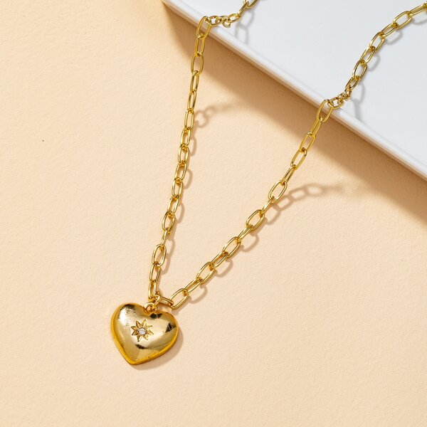 

Heart Pendant Chain Necklace, Gold