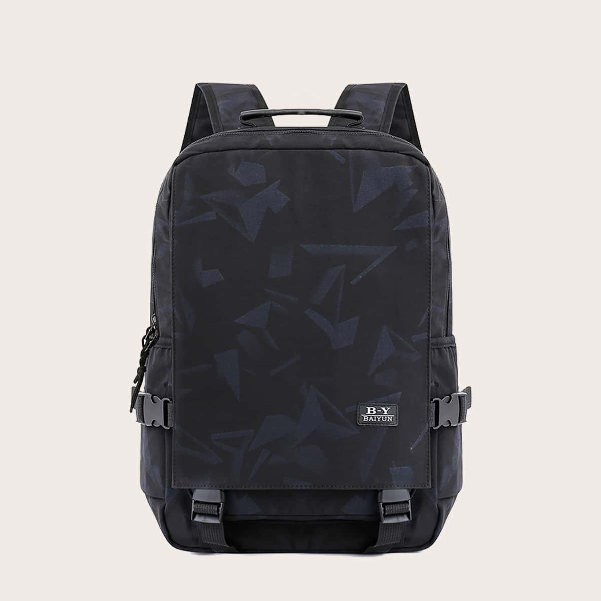

Guys Letter Patch Backpack, Black
