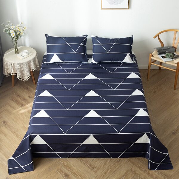 

Striped Pattern Flat Sheet, Blue