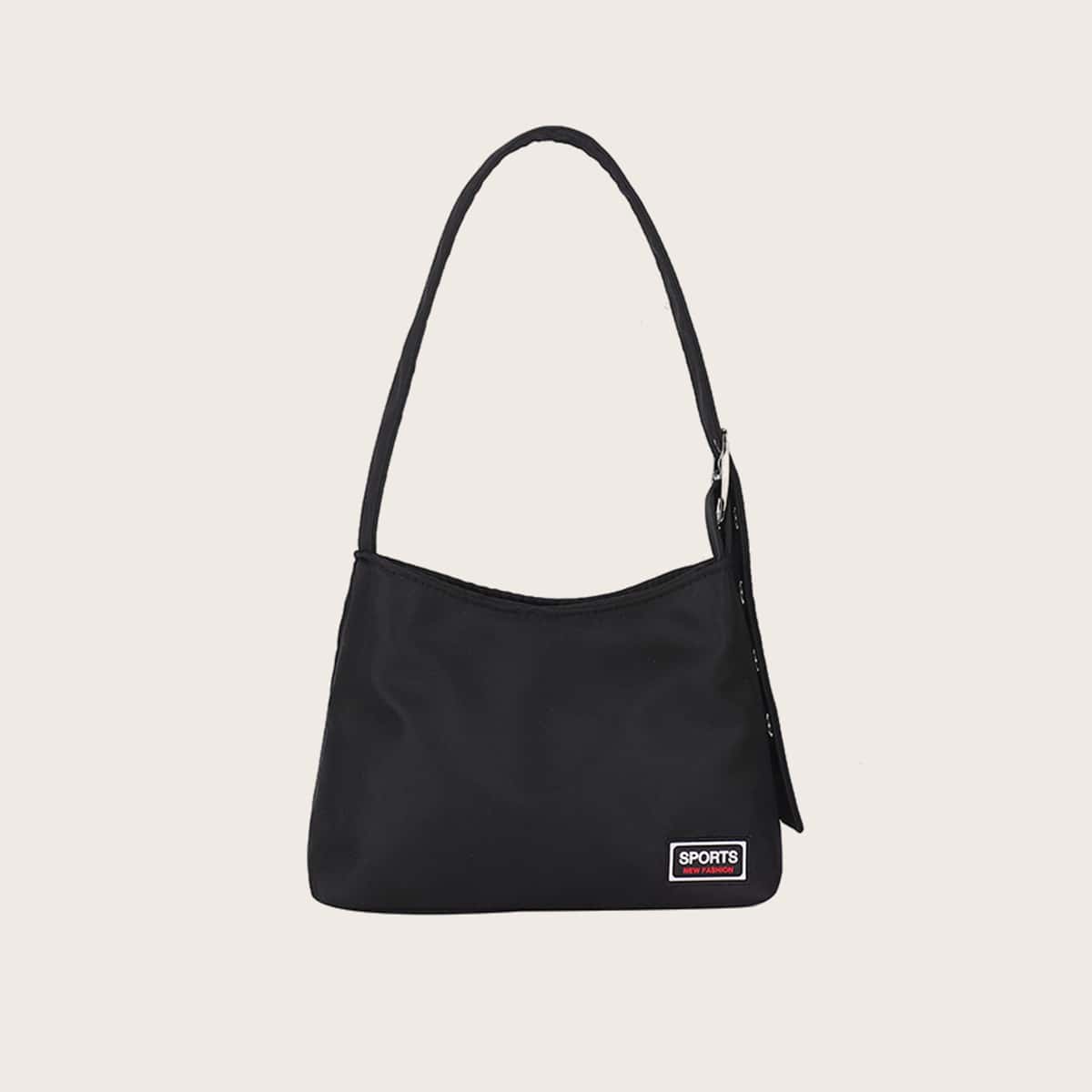 

Letter Baguette Bag, Black