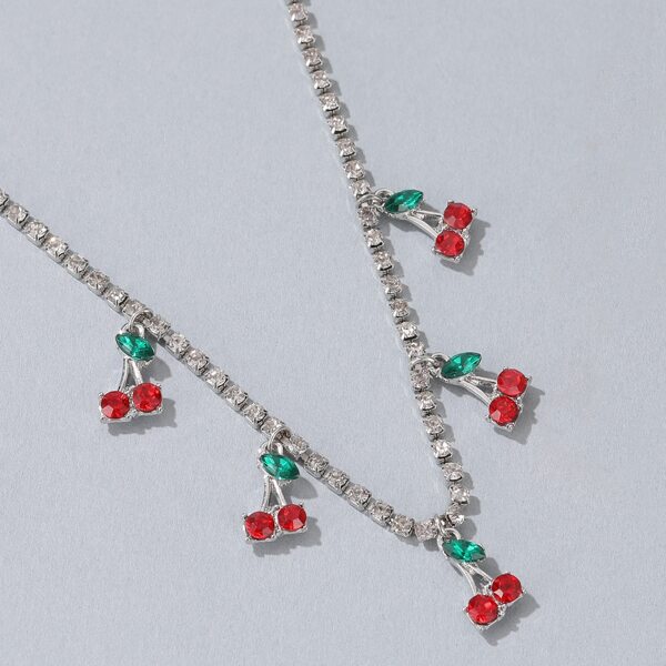 

Girls Cherry Charm Necklace, Silver