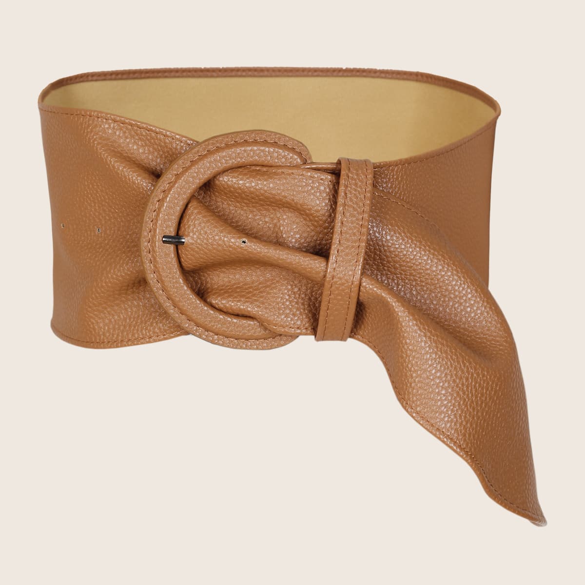 

Solid Wide Belt, Brown