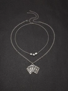 Fashionable and Popular 2pcs Men Metal Geo Pendant Necklace Alloy for Jewelry Gift and for a Stylish Look - Silver - View 1