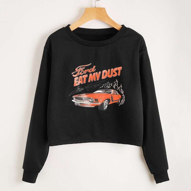 

Car Graphic Sweatshirt, Black