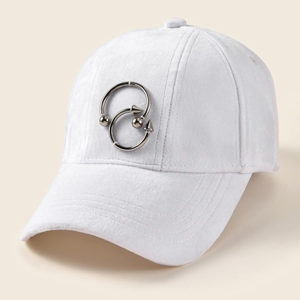

Metal Decor Baseball Cap, White