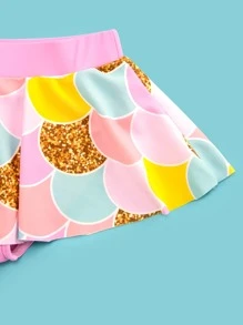 年轻女孩鱼鳞荷叶边防晒衣夏季海滩 - 彩色 - 查看 6