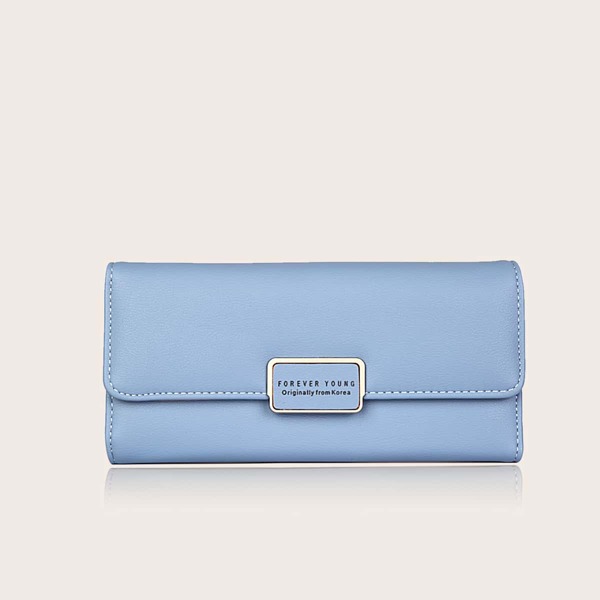 

Metal Decor Letter Graphic Purse, Blue
