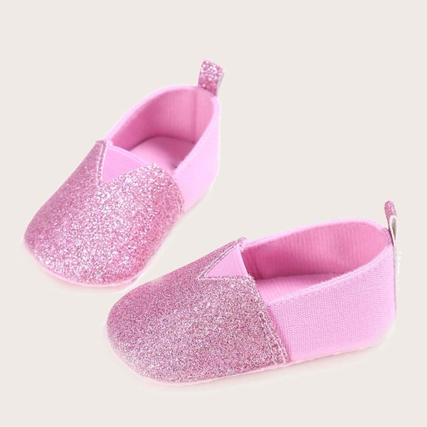 

Baby Girl Glitter Detail Slip On Flats, Pink