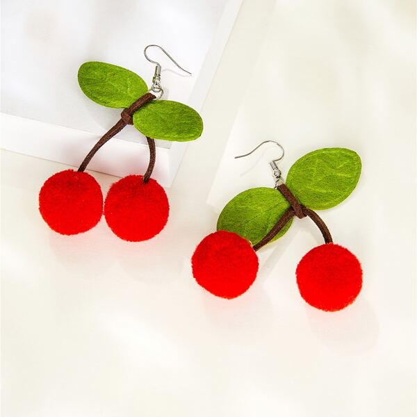 

Cherry Drop Earrings, Red