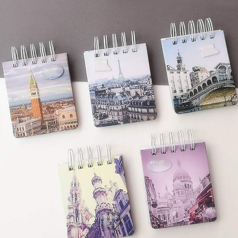

1pack Building Print Random Spiral Notebook, Multicolor