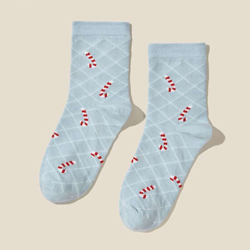 

Cartoon Graphic Socks, Blue