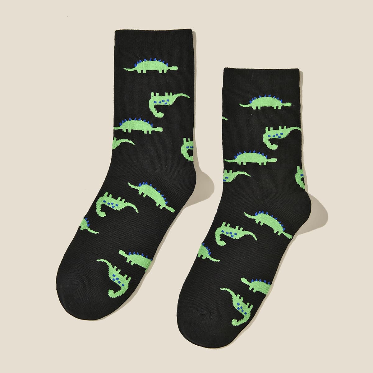 

Dinosaur Pattern Socks, Black