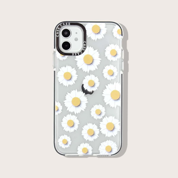

Прозрачный чехол для iPhone с рисунком ромашки, Многоцветный
