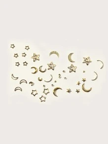 1box Star & Moon Nail Art Decoration DIY Nail Charms Nail Gems Nail Supplies