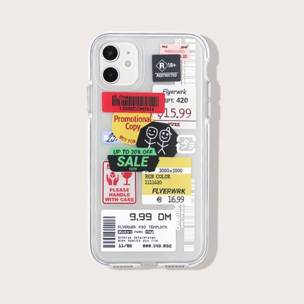 

Mix Label iPhone Case, Multicolor