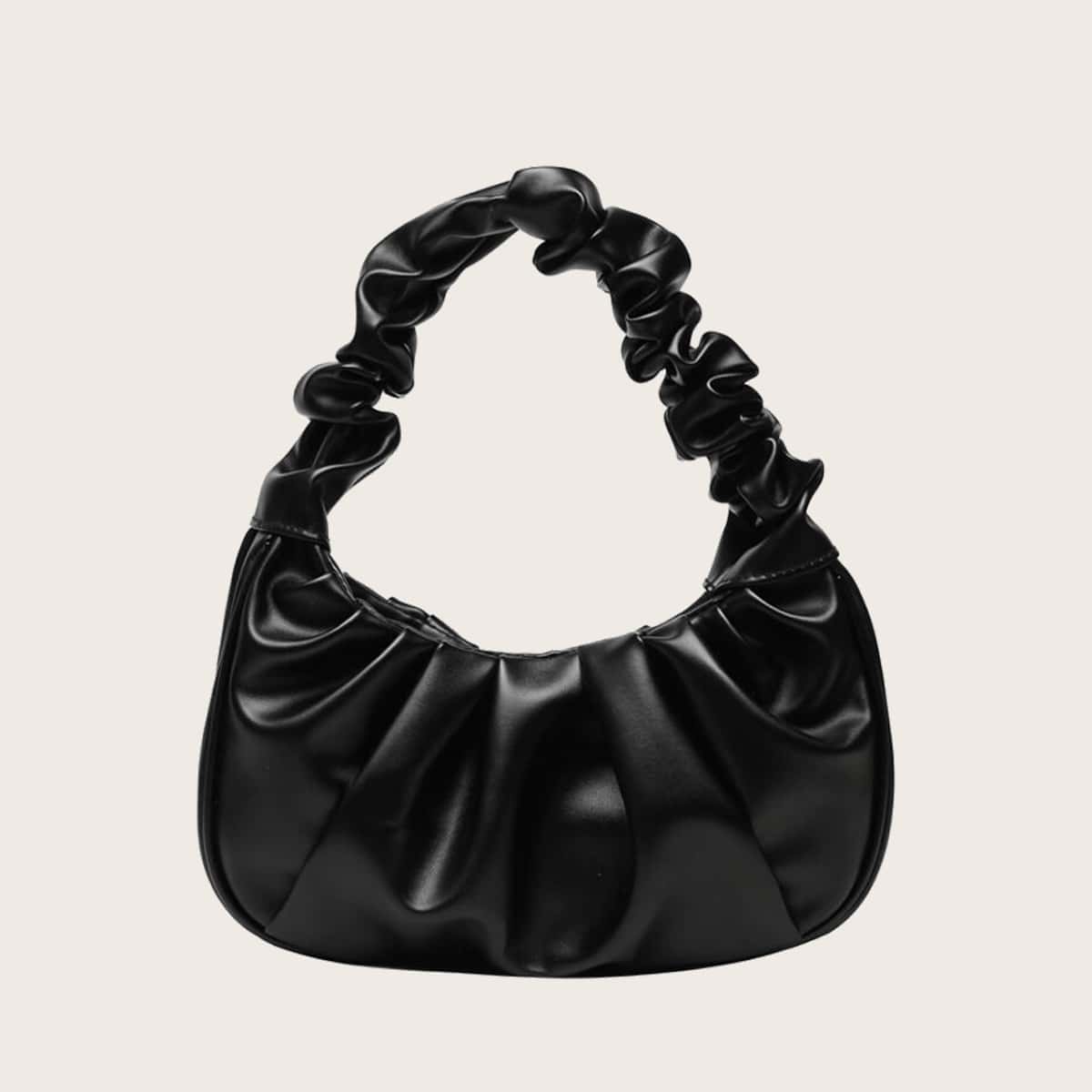 

Solid Ruched Bag, Black
