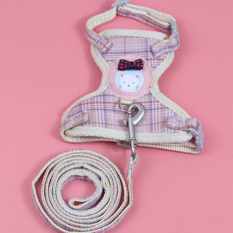 

1pc Plaid Cat Harness & 1pc Cat Leash, Multicolor
