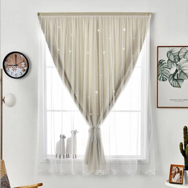 

Double Layer Single Panel Curtain, Beige