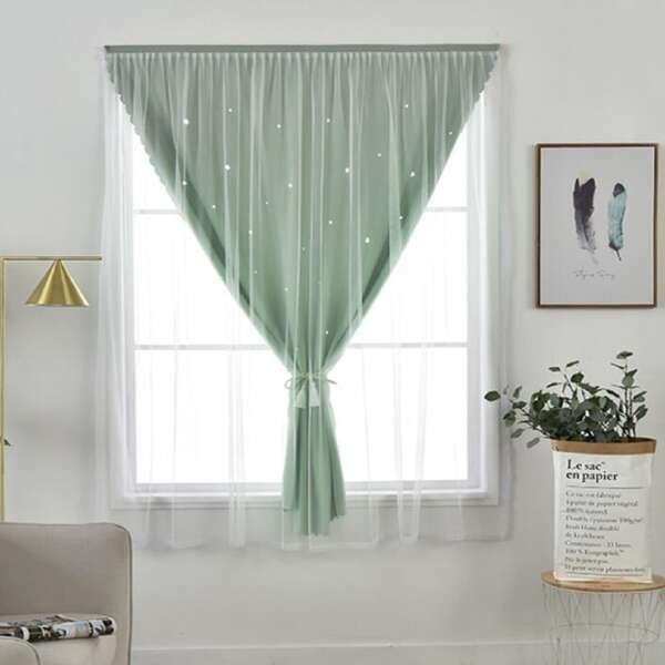 

Double Layer Single Panel Curtain, Green