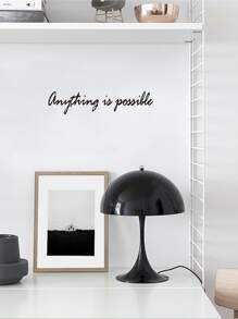 標語圖案墻面貼紙 - 黑色 - 查看 1