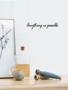 標語圖案墻面貼紙 - 黑色 - 查看 4