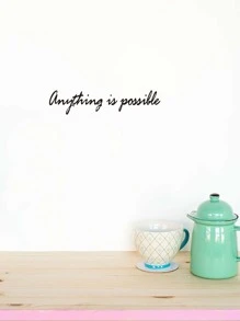 標語圖案墻面貼紙 - 黑色 - 查看 5