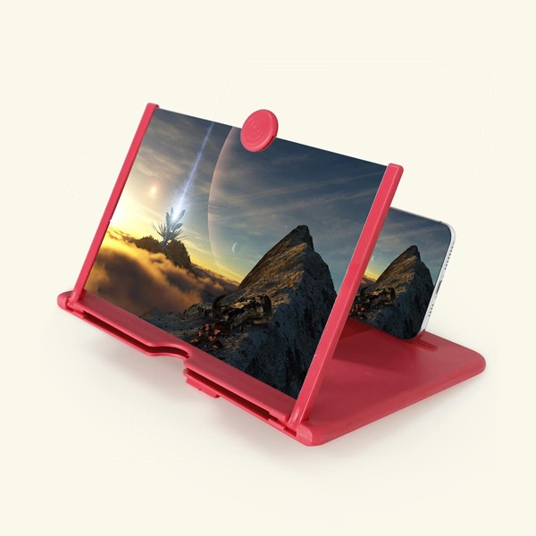

1pc Pull-out Phone Screen Magnifier Holder, Red